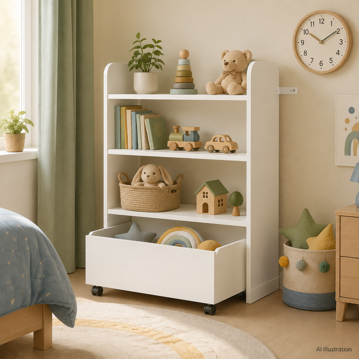 White children's toy organiser