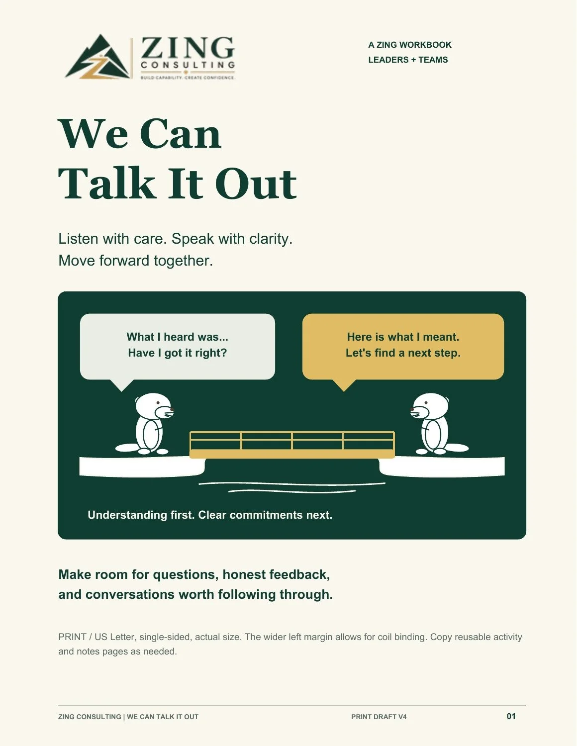 We Can Talk It Out workbook cover