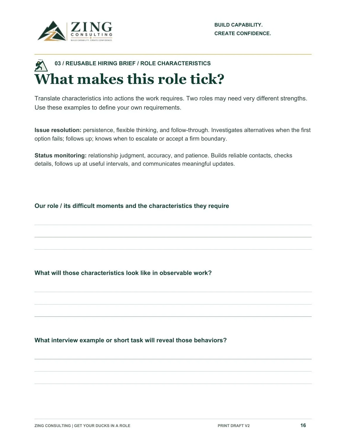 Workbook activity preview: What makes this role tick?