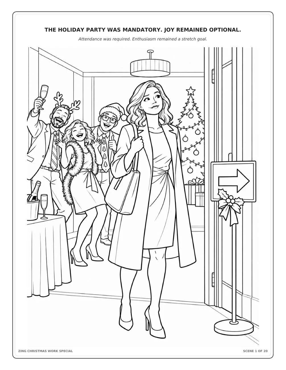 Sample coloring scene from Peace on Earth Is Subject to Call Volume