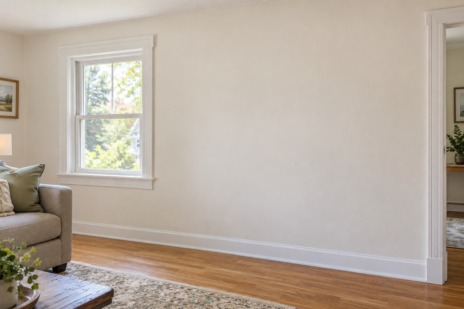 Illustrative finished interior wall in a Northeast home