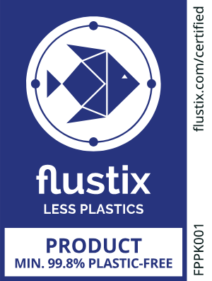 Flustix LESS PLASTICS mark