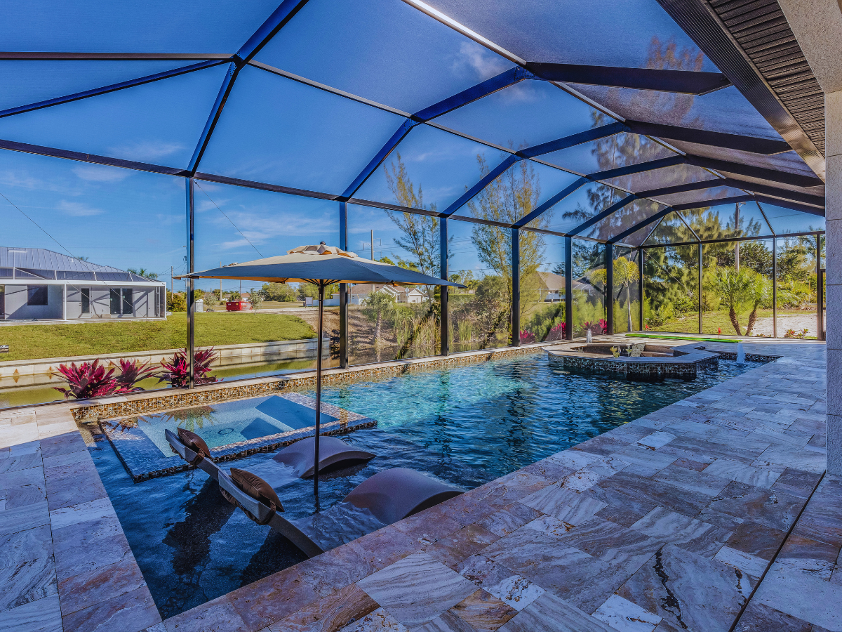 Lanai Guy rescreening a lanai in Plant City, FL.