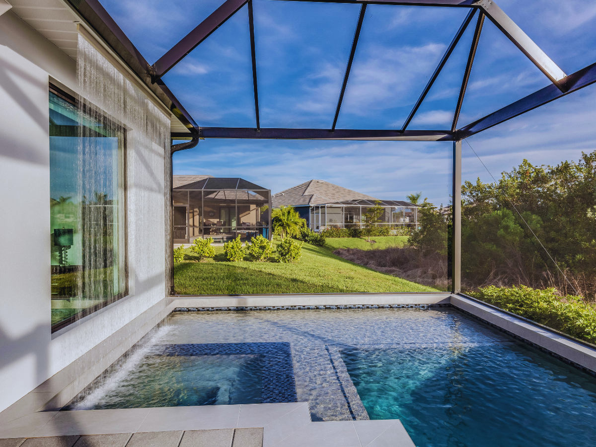 Lanai Guy rescreening a lanai in Plant City, FL.