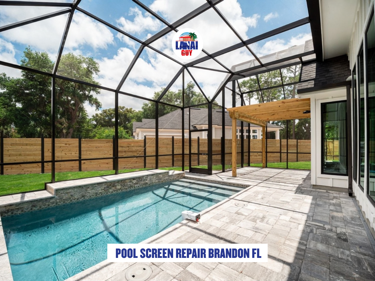 Lanai Guy technician at a Brandon, FL screen enclosure.