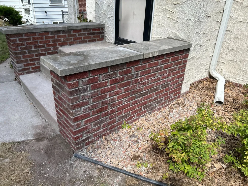 Brickwork at the base of a wall