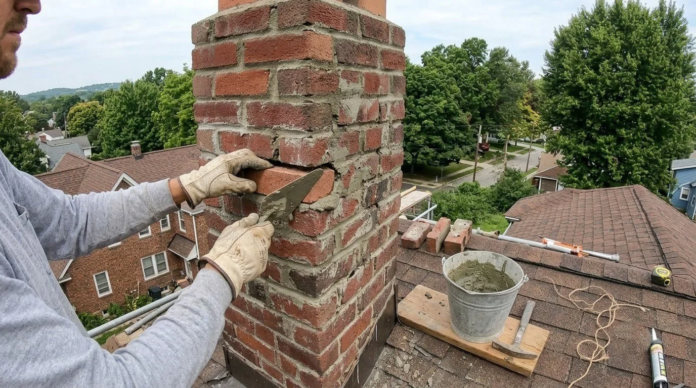 A Golden Stones crew working on a Twin Cities house