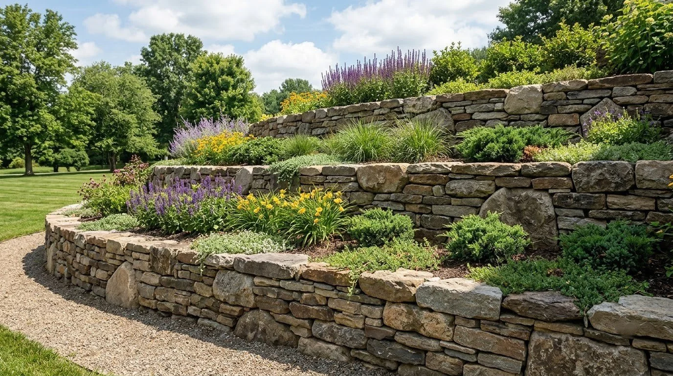 A masonry wall set to line by Golden Stones Masonry