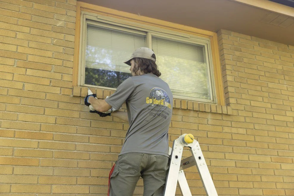 The Golden Stones Masonry crew at their work van