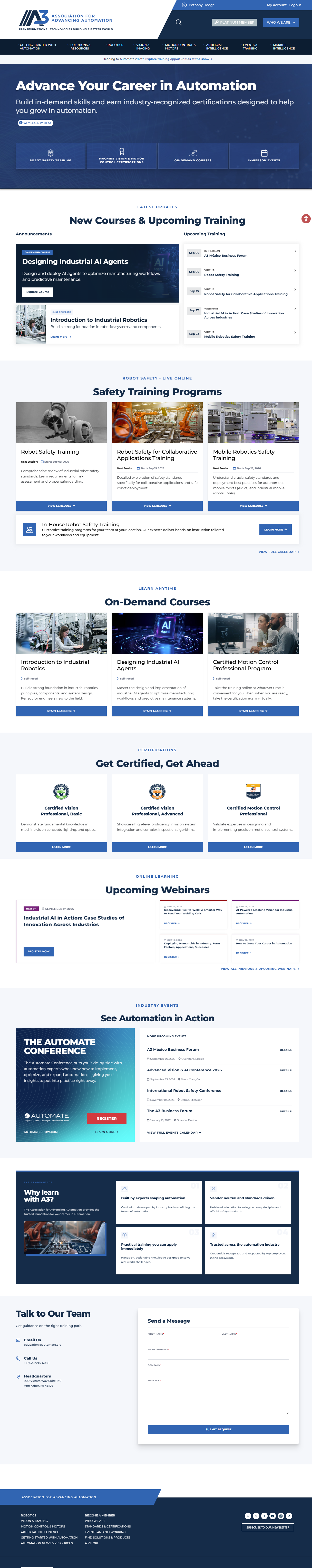 Full A3 Training and Certification experience