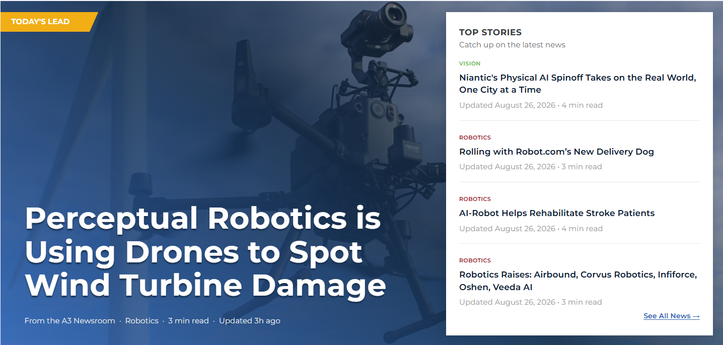 Automation News Center lead story and top stories hierarchy