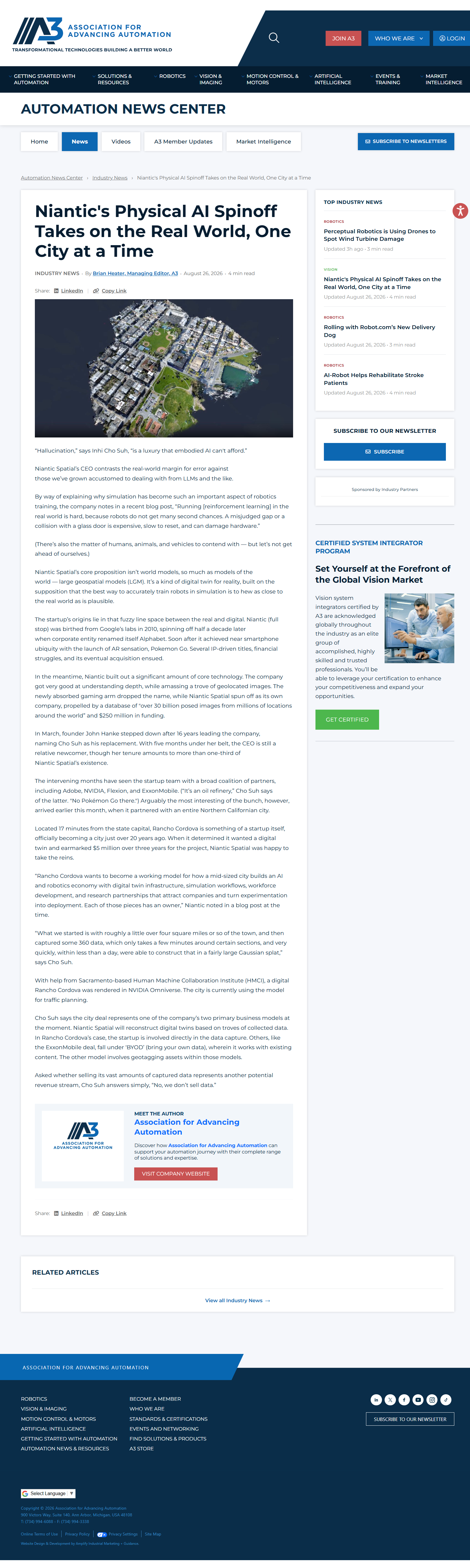 Automation News Center article detail page