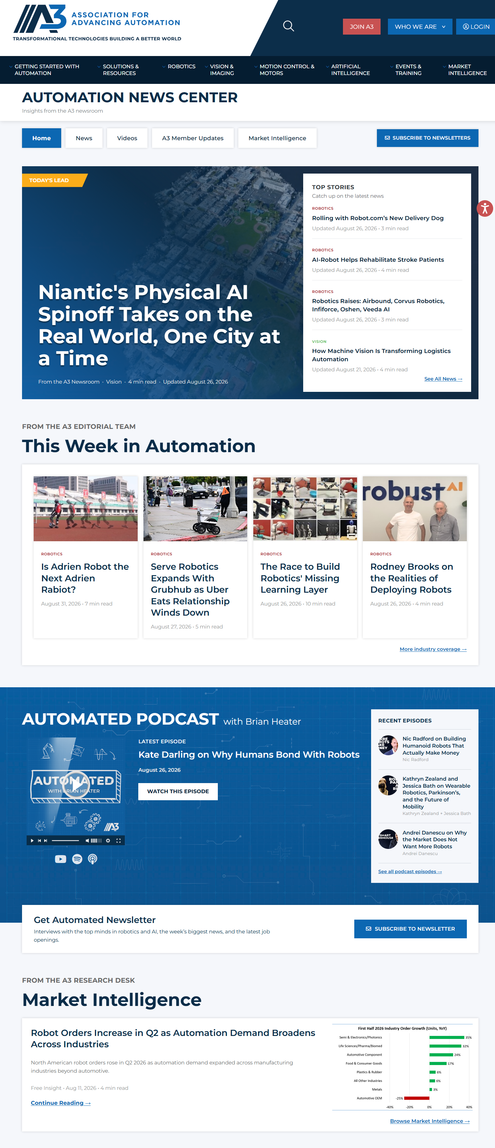 Automation News Center digital experience