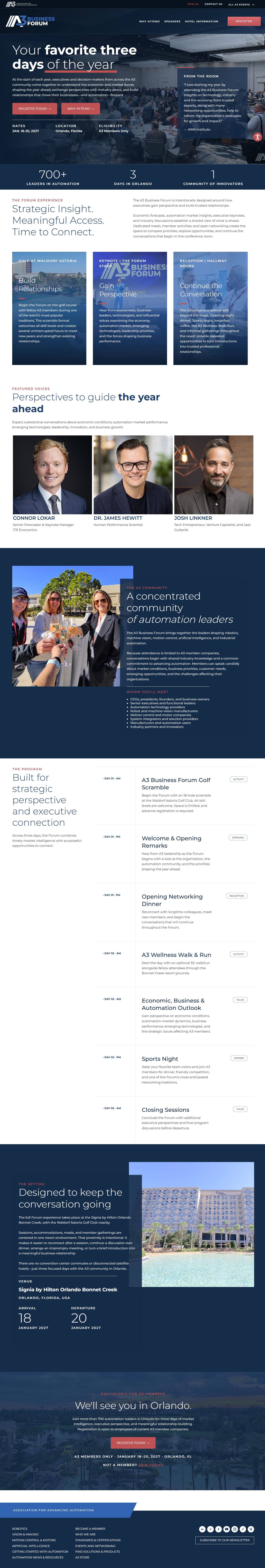 A3 Business Forum event experience