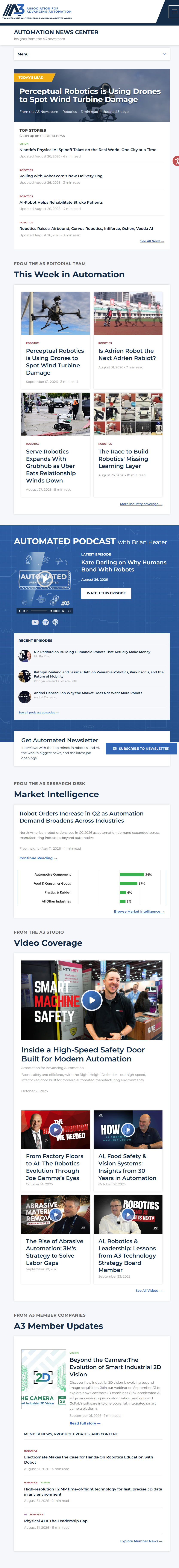 Automation News Center tablet experience