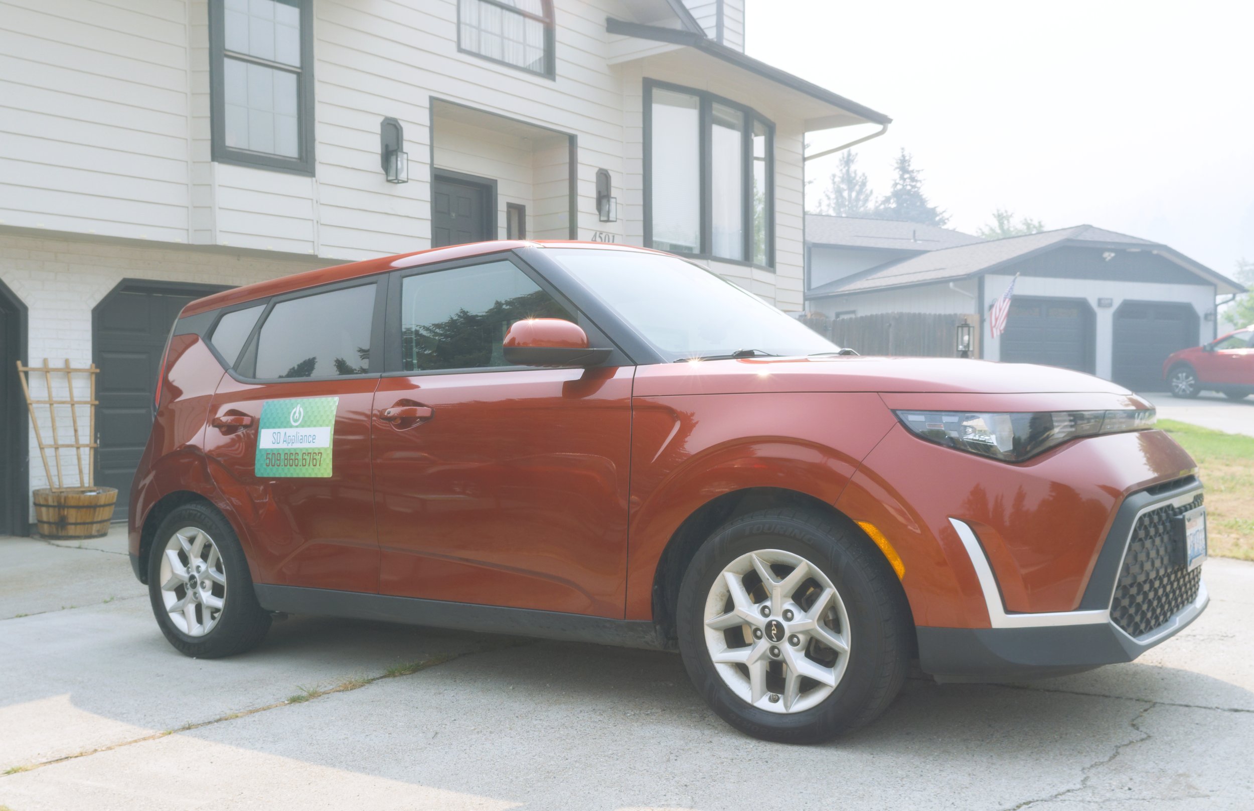 The SD Appliance vehicle parked at a home in Coeur d’Alene
