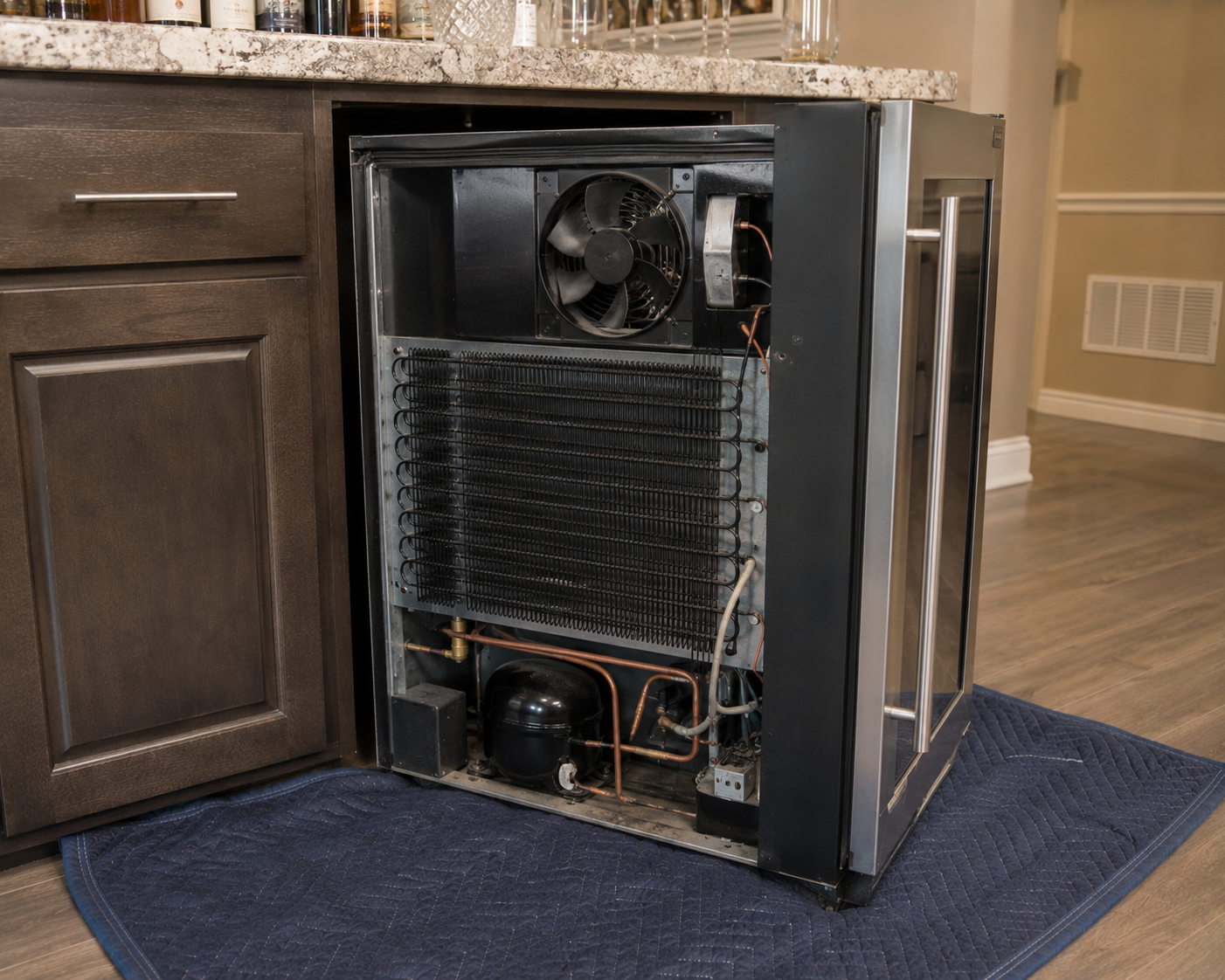 Built-in microwave in kitchen cabinetry, the kind of unit usually worth repairing in a Post Falls kitchen