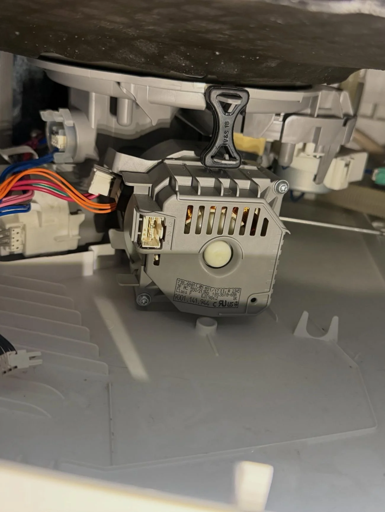 Inside a dishwasher during a repair in Colbert