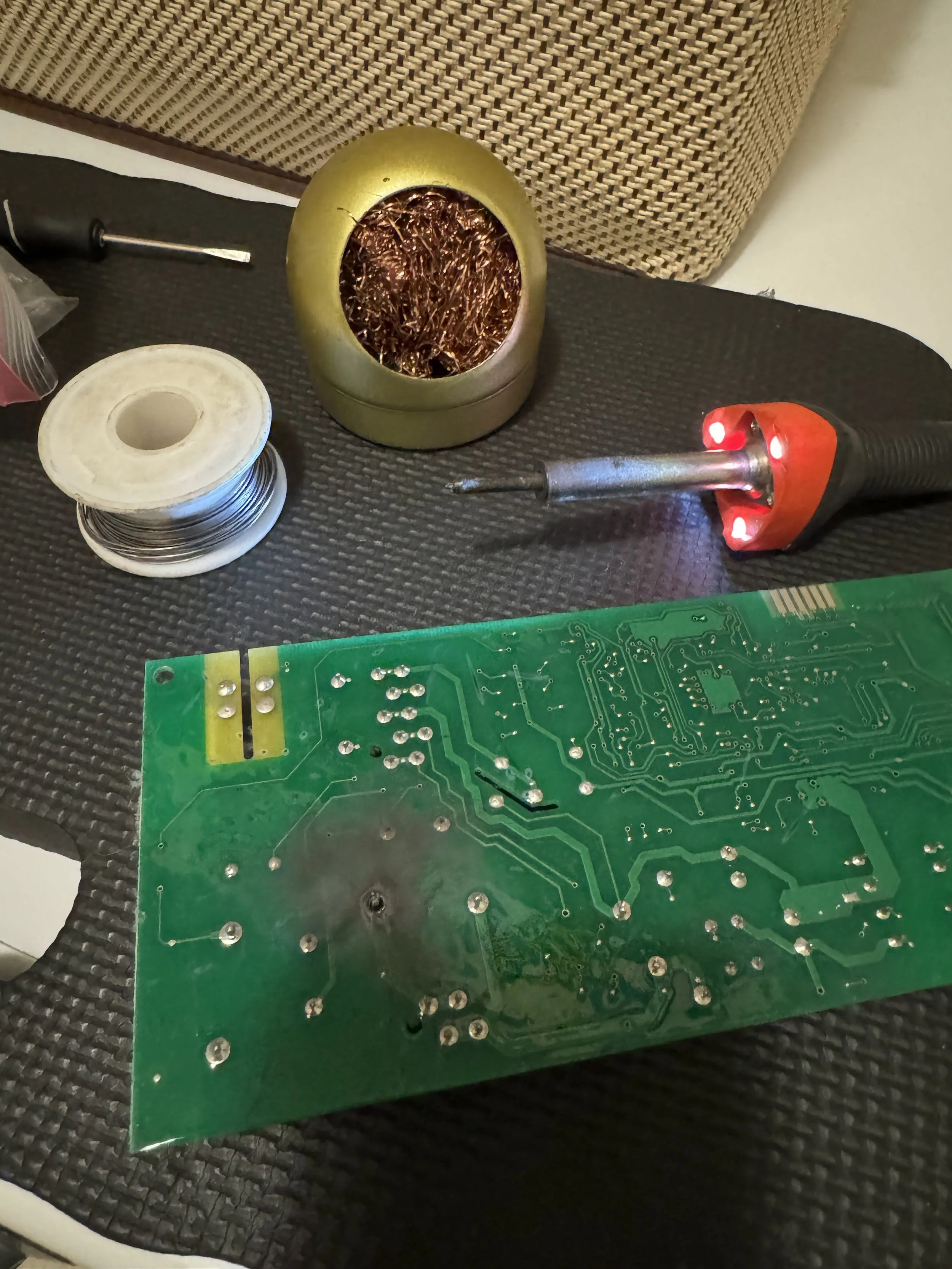 Appliance control board on the bench