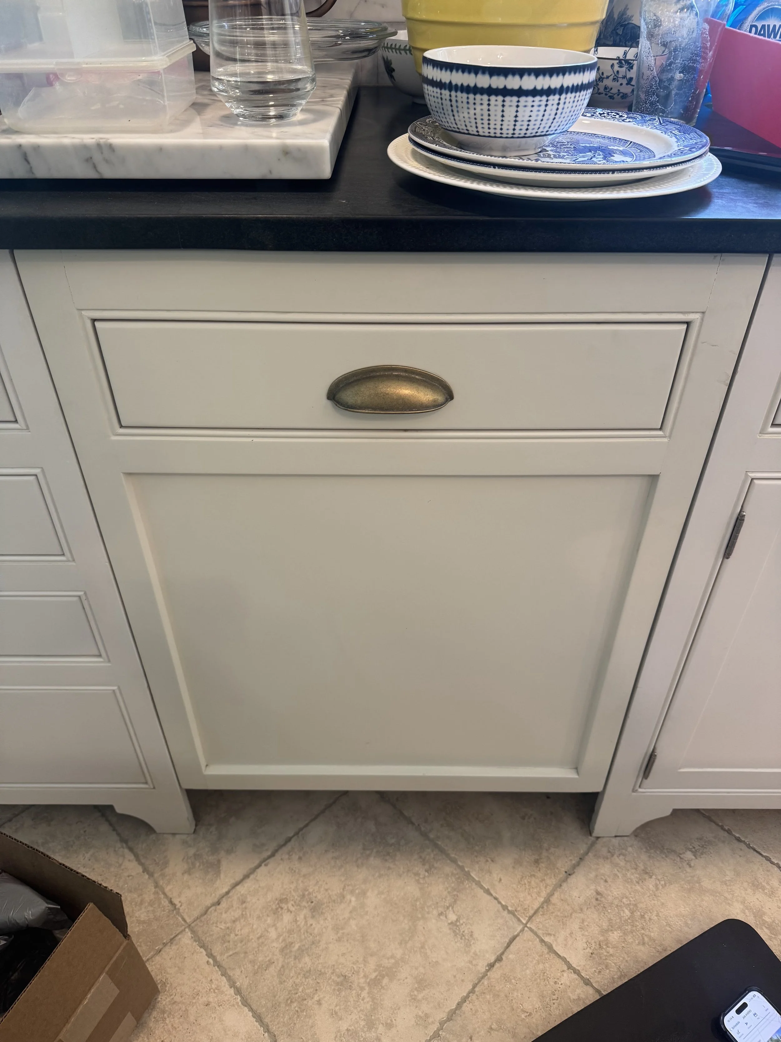 Panel-front built-in cabinet unit in a Spokane kitchen
