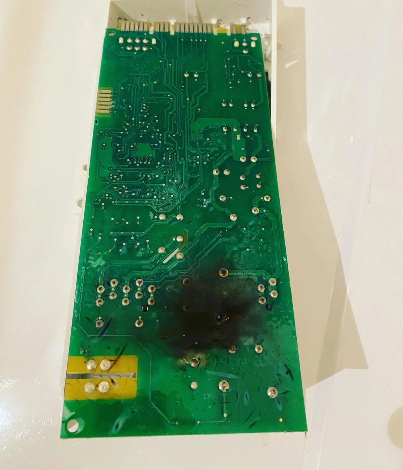 A burnt appliance control board