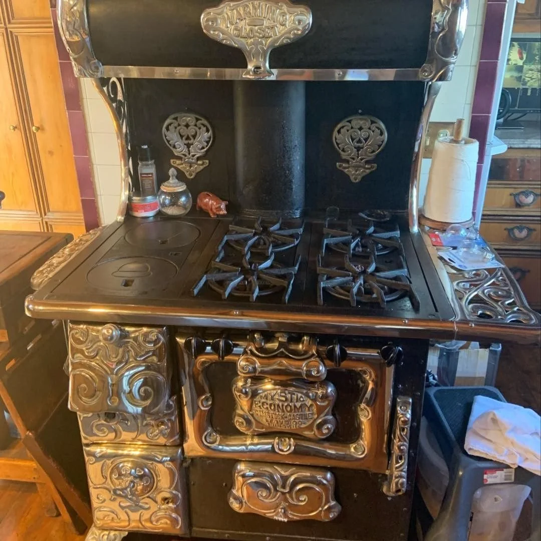 A restored antique range in a Spokane kitchen