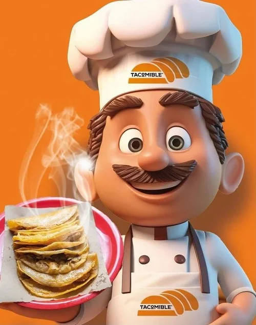 Chef de Tacomible sirviendo tacos de canasta calientitos