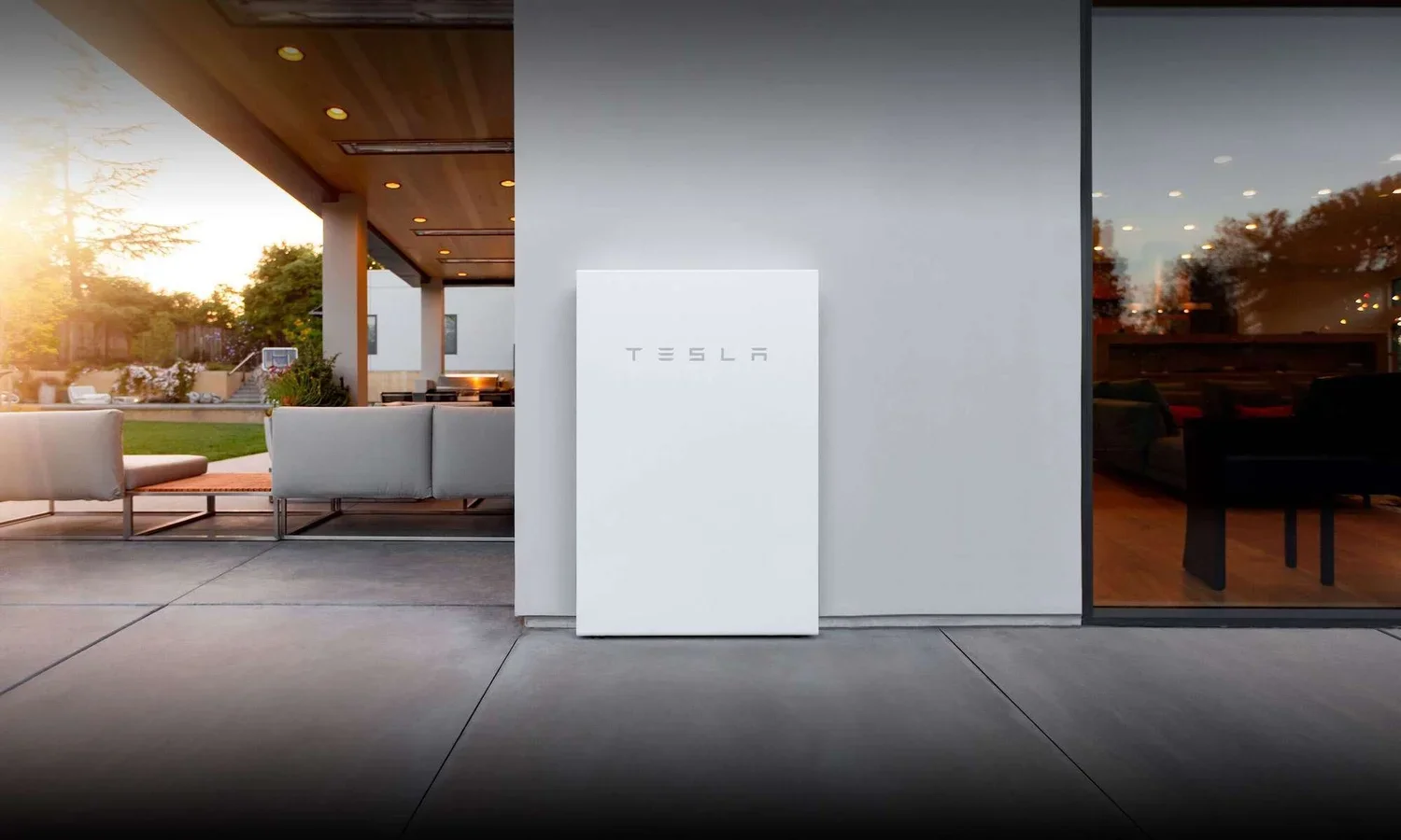 Tesla Powerwall installed on an interior wall