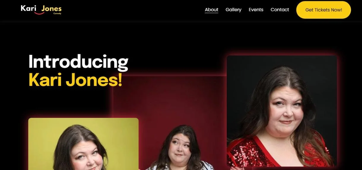 Kari Jones Comedy website design
