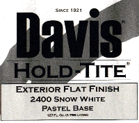 Davis Hold-Tite Exterior Flat finish pastel base label