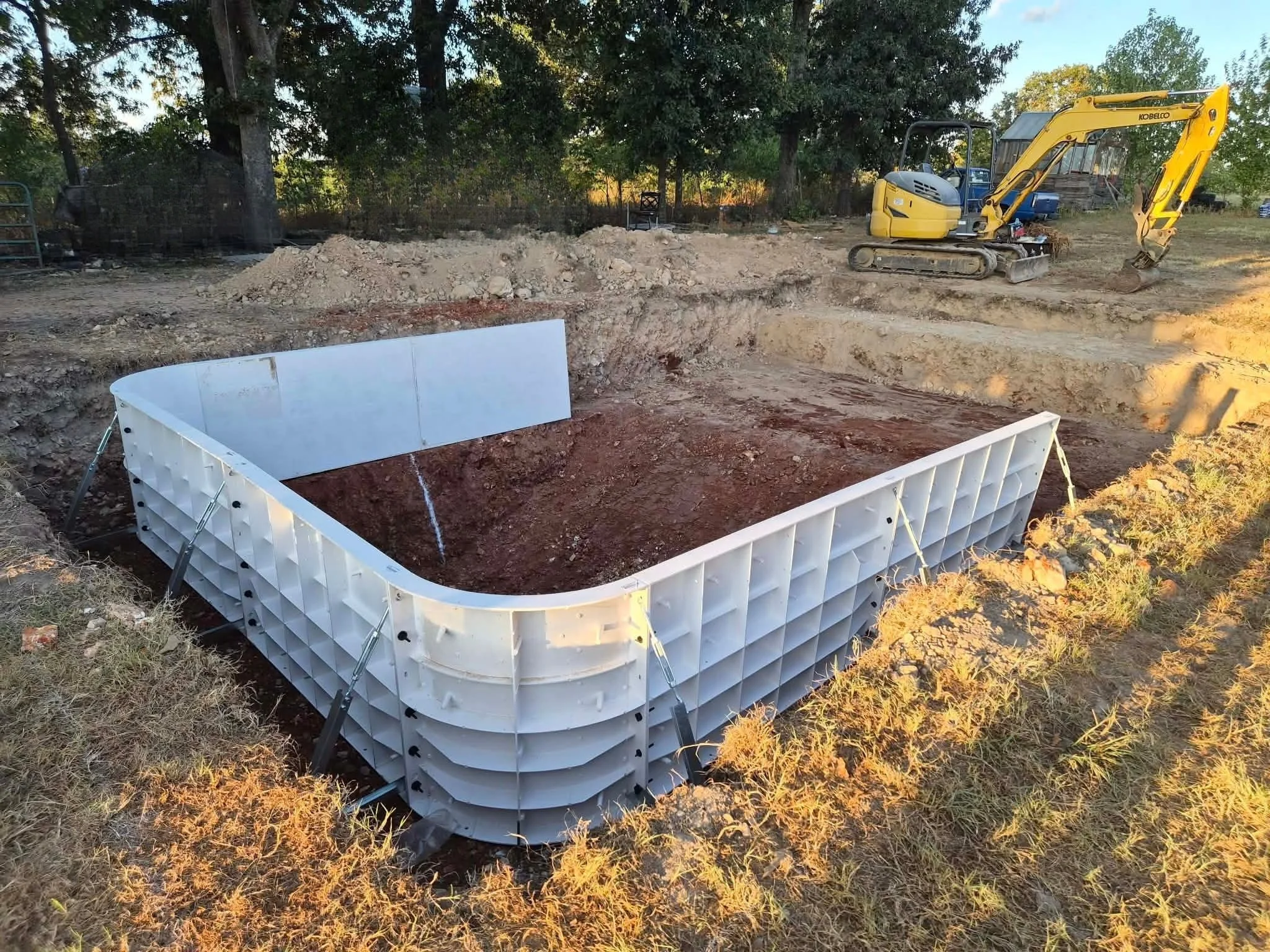 Pool installation progress