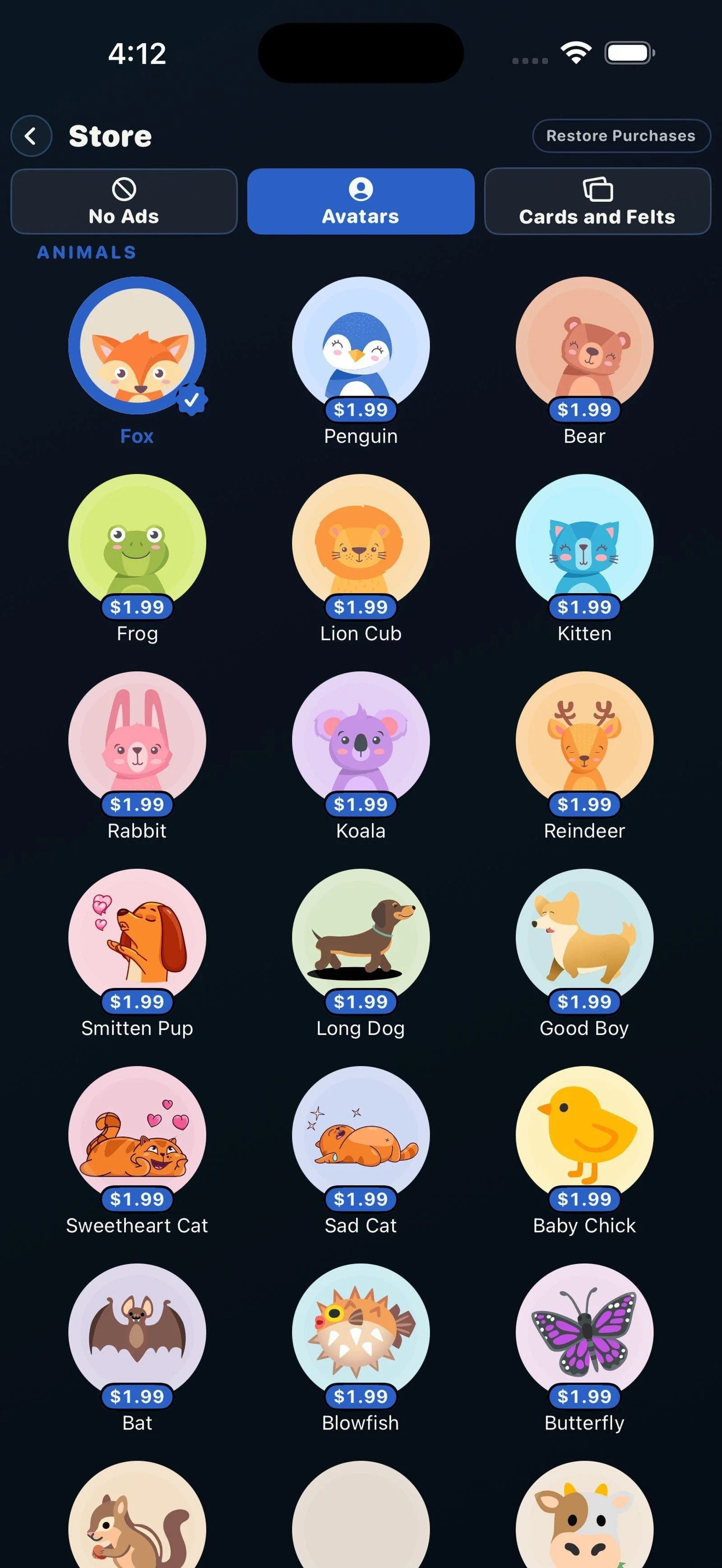 The store of animated avatars