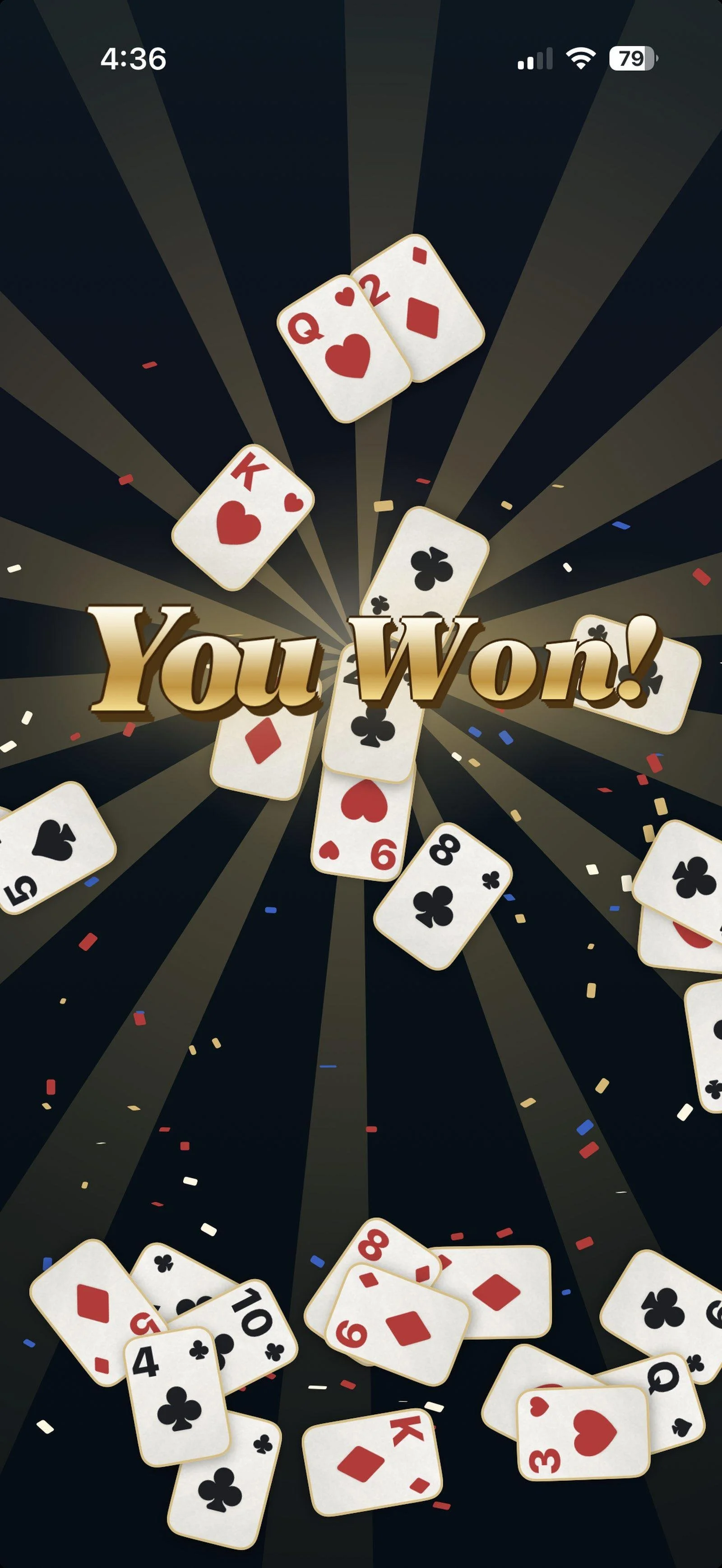 The winning screen