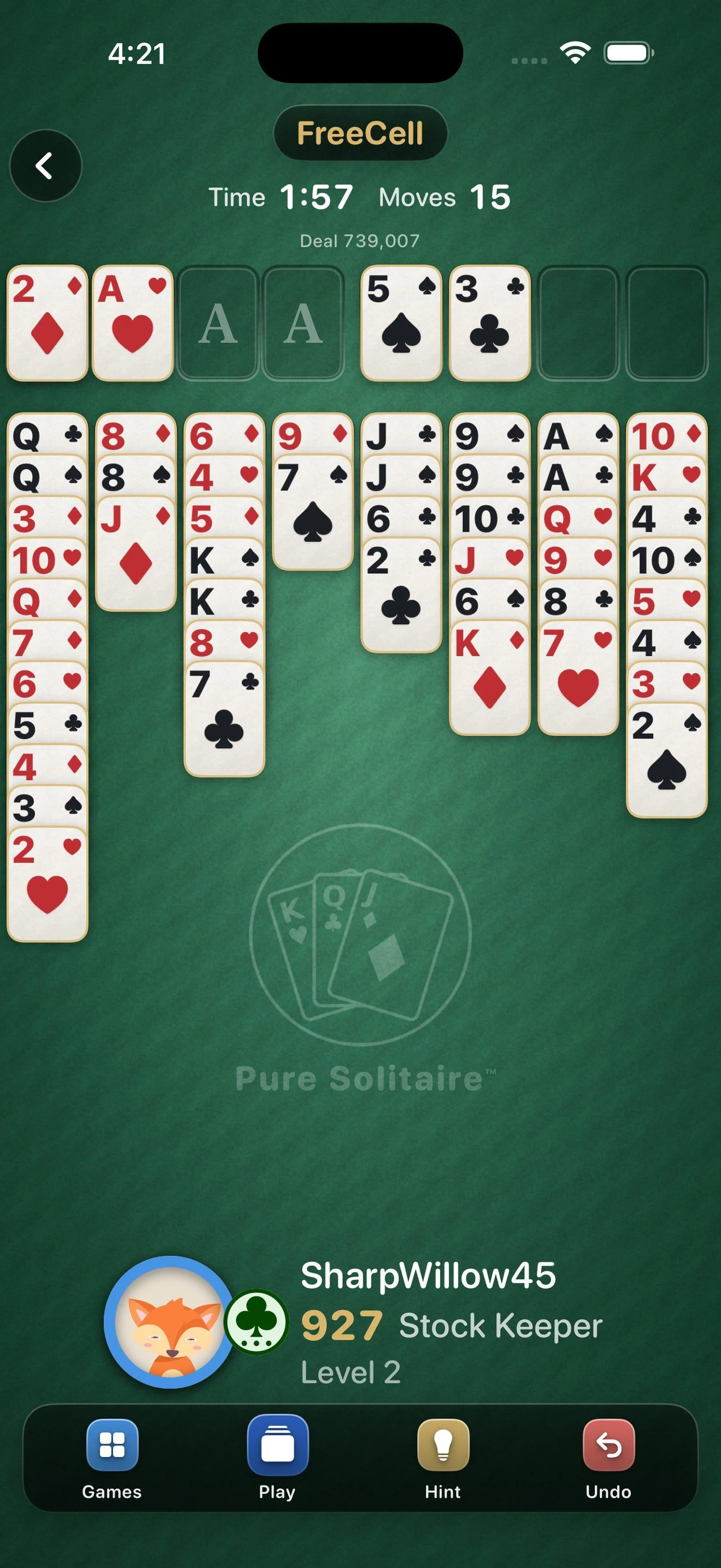 A game of FreeCell