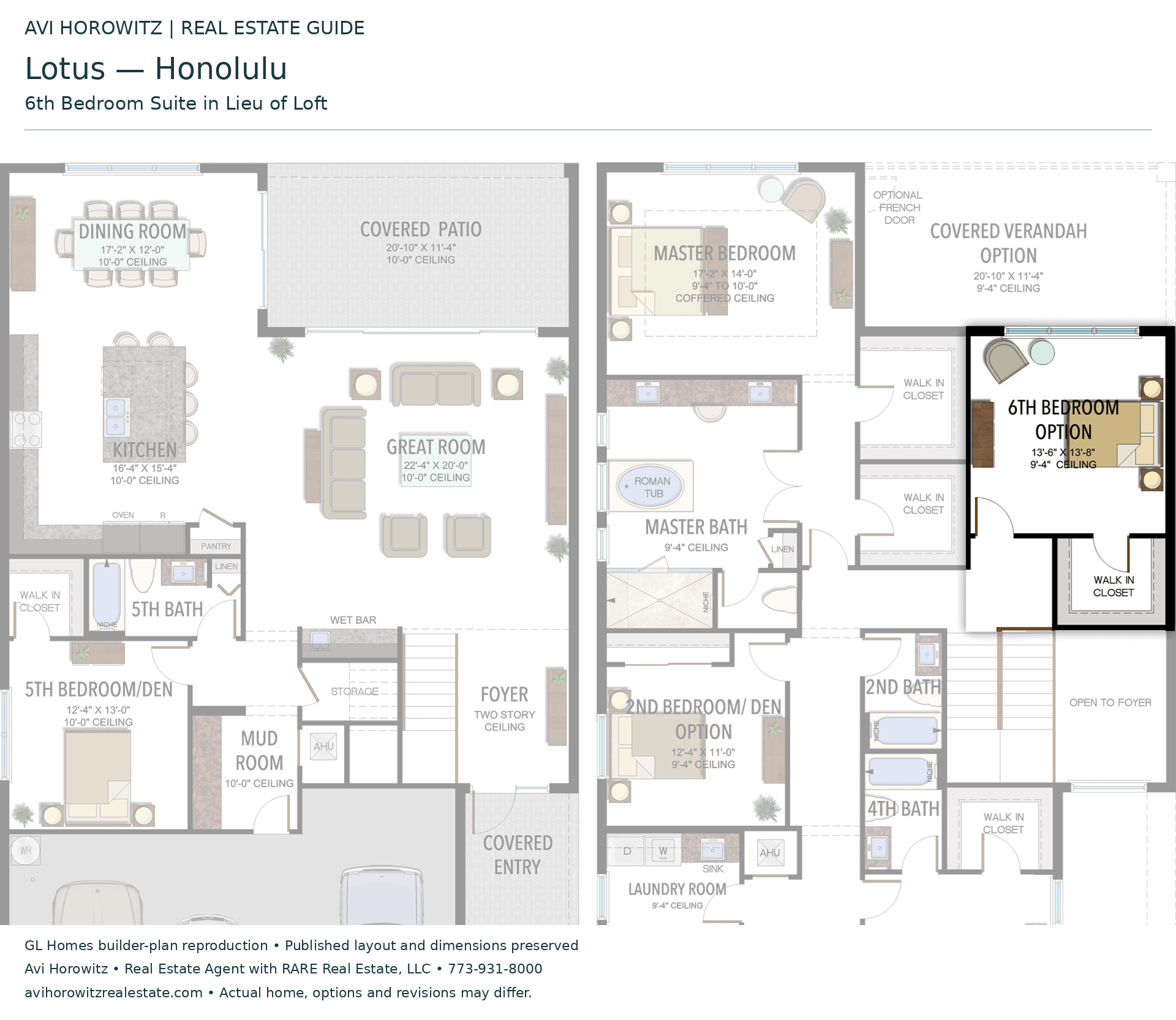 Lotus Honolulu: 6th Bedroom Suite in Lieu of Loft — Historical option or elevation