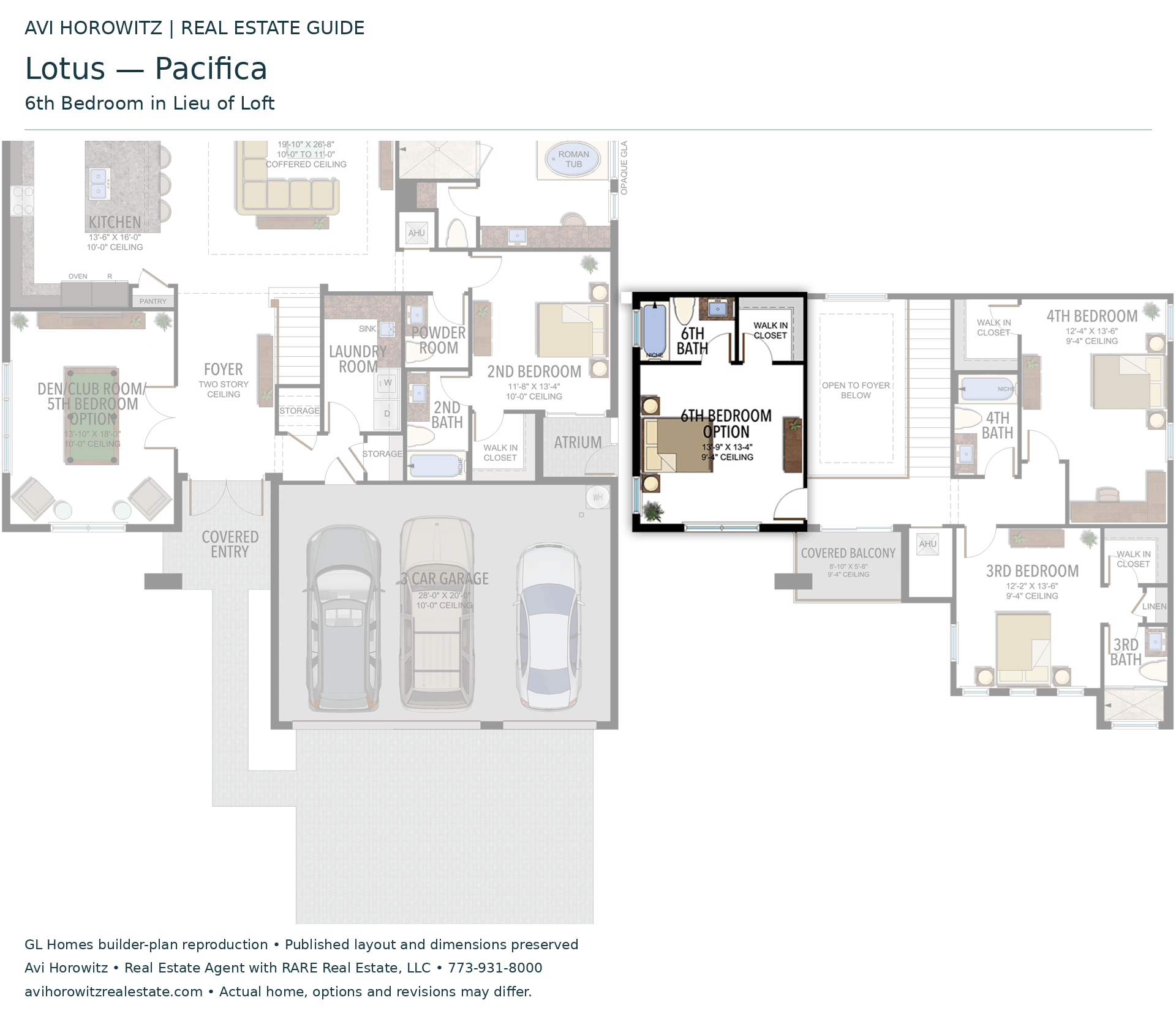 Lotus Pacifica: 6th Bedroom in Lieu of Loft — Historical option or elevation