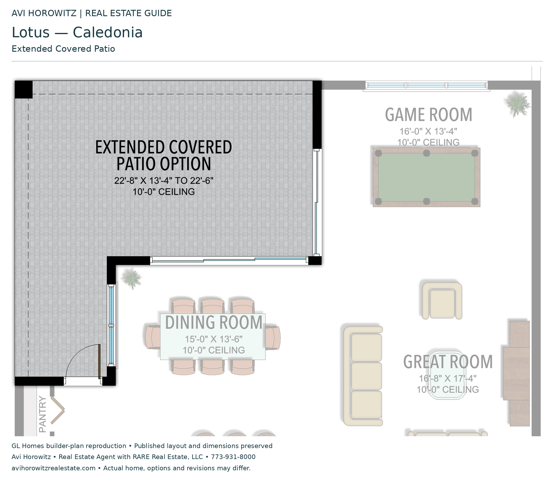 Lotus Caledonia: Extended Covered Patio — Historical option or elevation