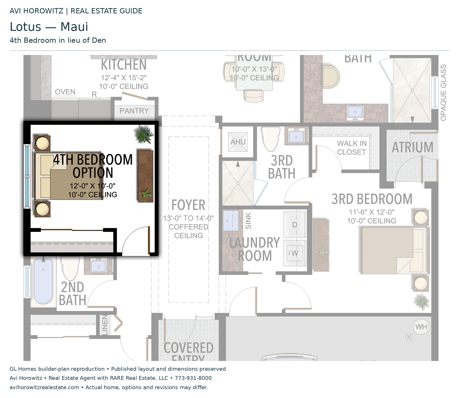 Lotus Maui: 4th Bedroom in lieu of Den — Historical option or elevation
