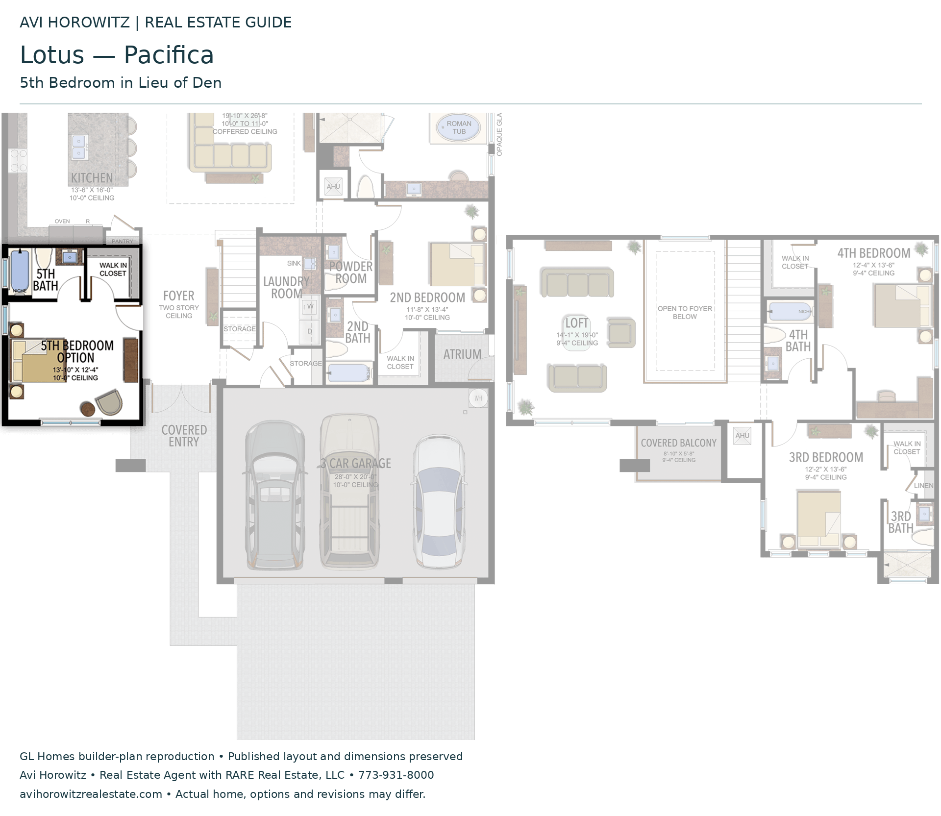 Lotus Pacifica: 5th Bedroom in Lieu of Den — Historical option or elevation