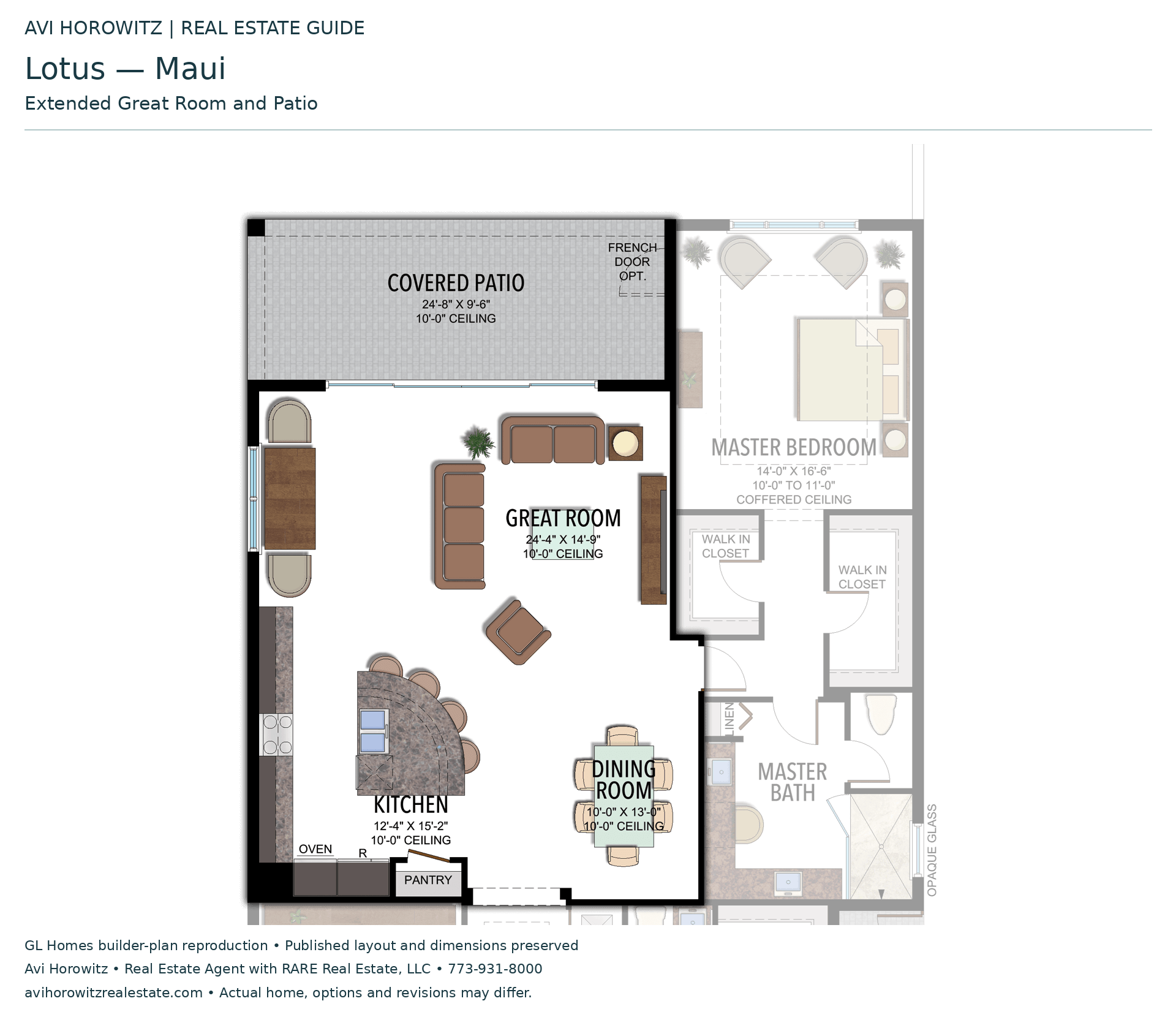 Lotus Maui: Extended Great Room and Patio — Historical option or elevation