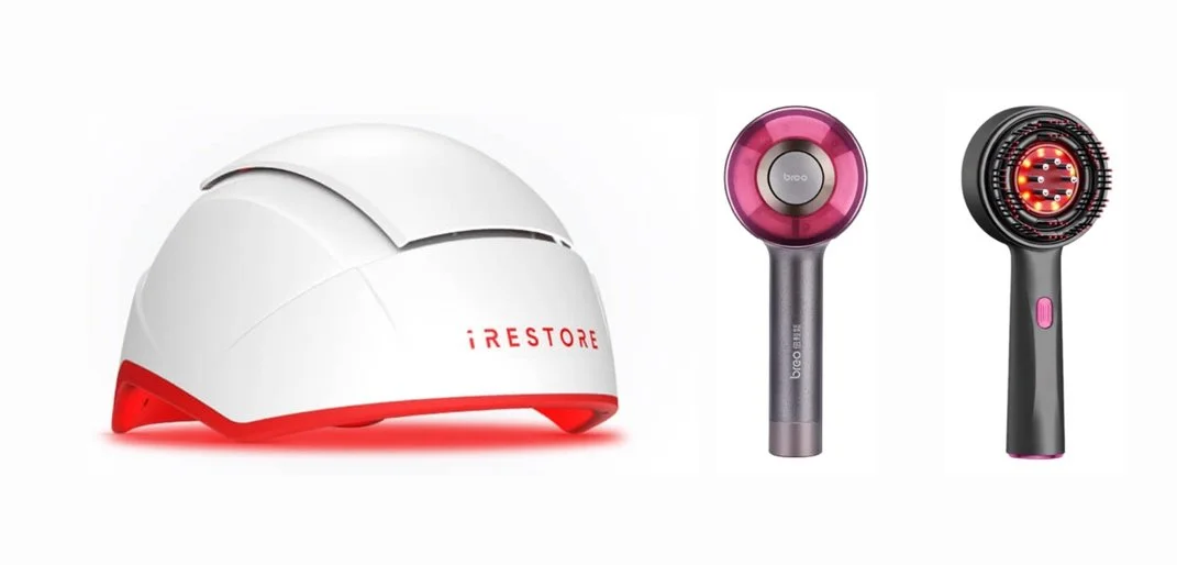Examples of low-level light therapy devices for the scalp