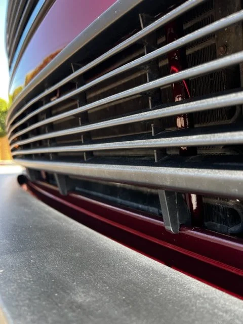 Close-up of the horizontal grille on a Volkswagen Vanagon