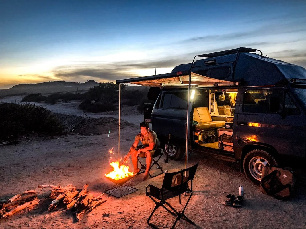 A classic VW camping during a Baja California Sur trip in 2018