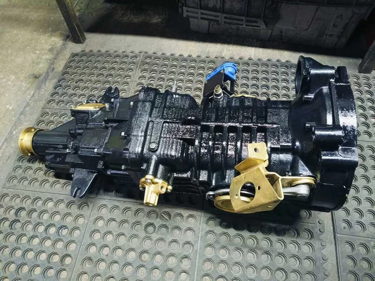 Volkswagen transmission assembly on a work surface