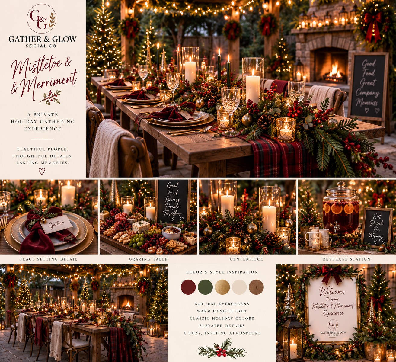 Mistletoe and Merriment holiday setup