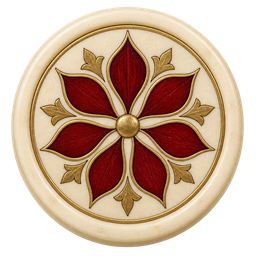 Ivory floral backgammon checker