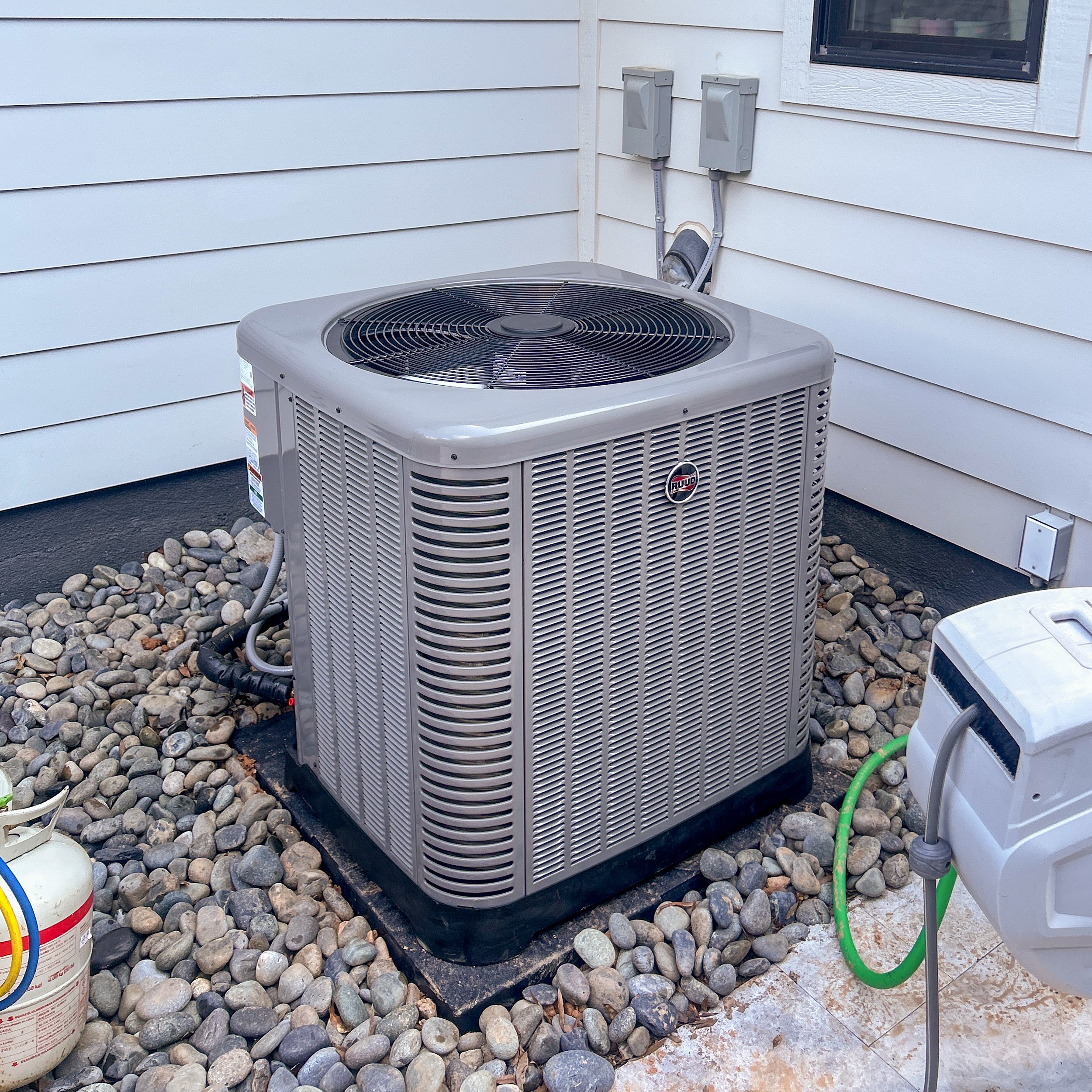 Ruud Outside Condenser Unit after Spring/Summer Maintenance by Erbe Air