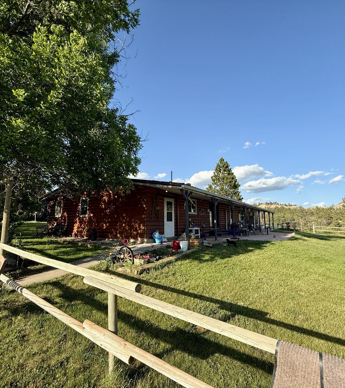 The Leffingwell ranch house, where the cabin sits nearby