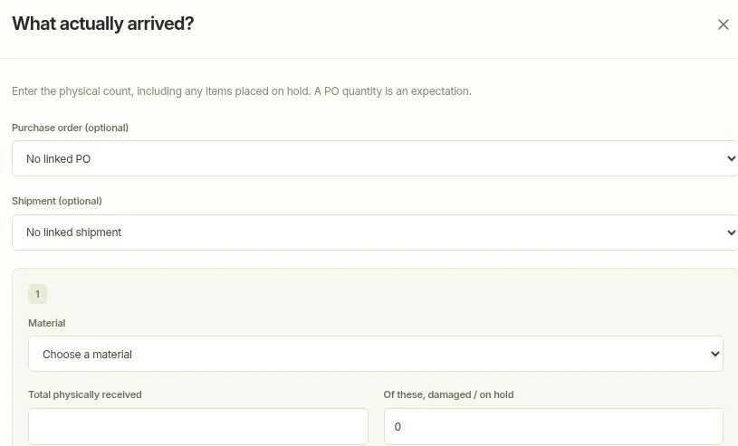 Actual SiteThread receiving form