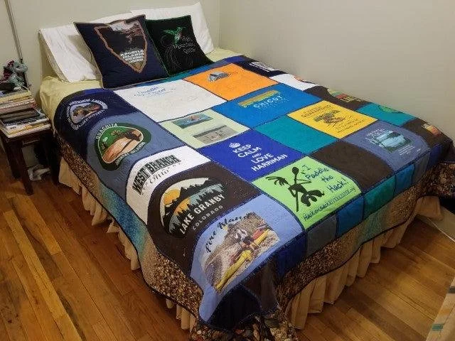 Basic Sashing T-Shirt Quilt Layout